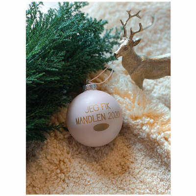 Julekugle sticker - Jeg fik mandlen 2022