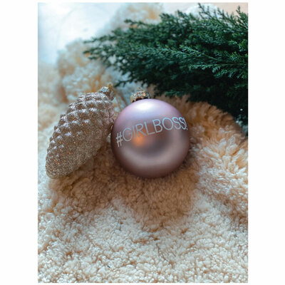 Julekugle sticker - moderne skrift