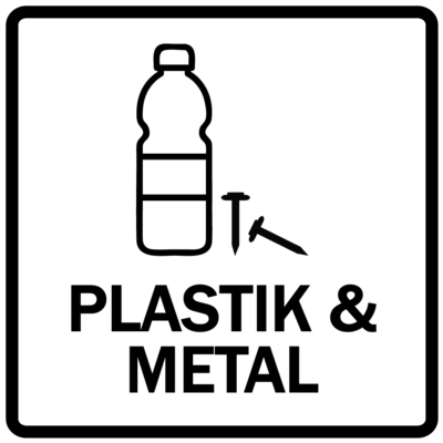 Piktogram - Plastik og metal