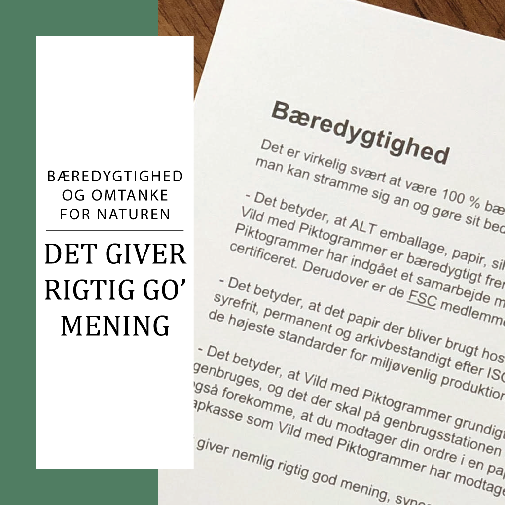 Bæredygtighed i vild med piktogrammer